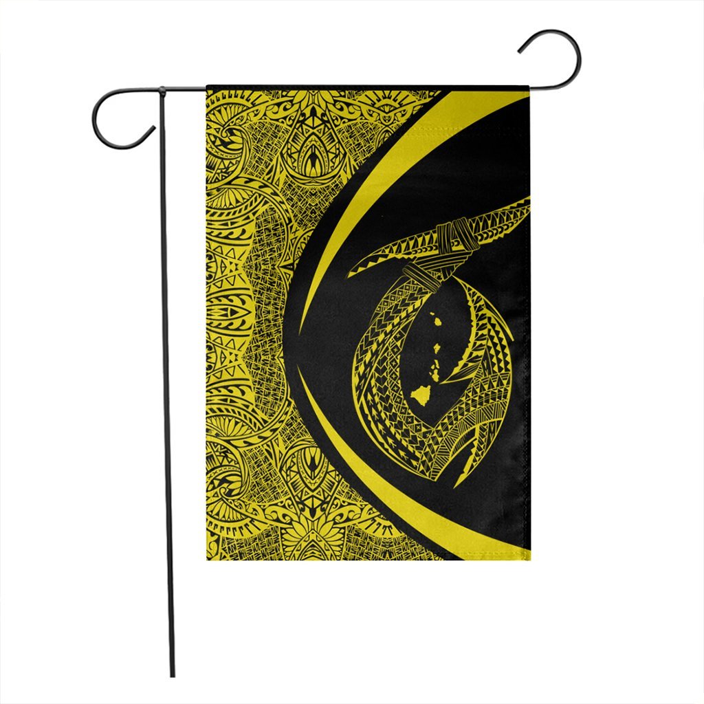 Hawaii Fish Hook Polynesian Flag - Circle Style Yellow - AH - Polynesian Pride