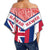 Hawaii Flag Women's Off Shoulder Wrap Waist Top - Red - Mit Style - AH - Polynesian Pride