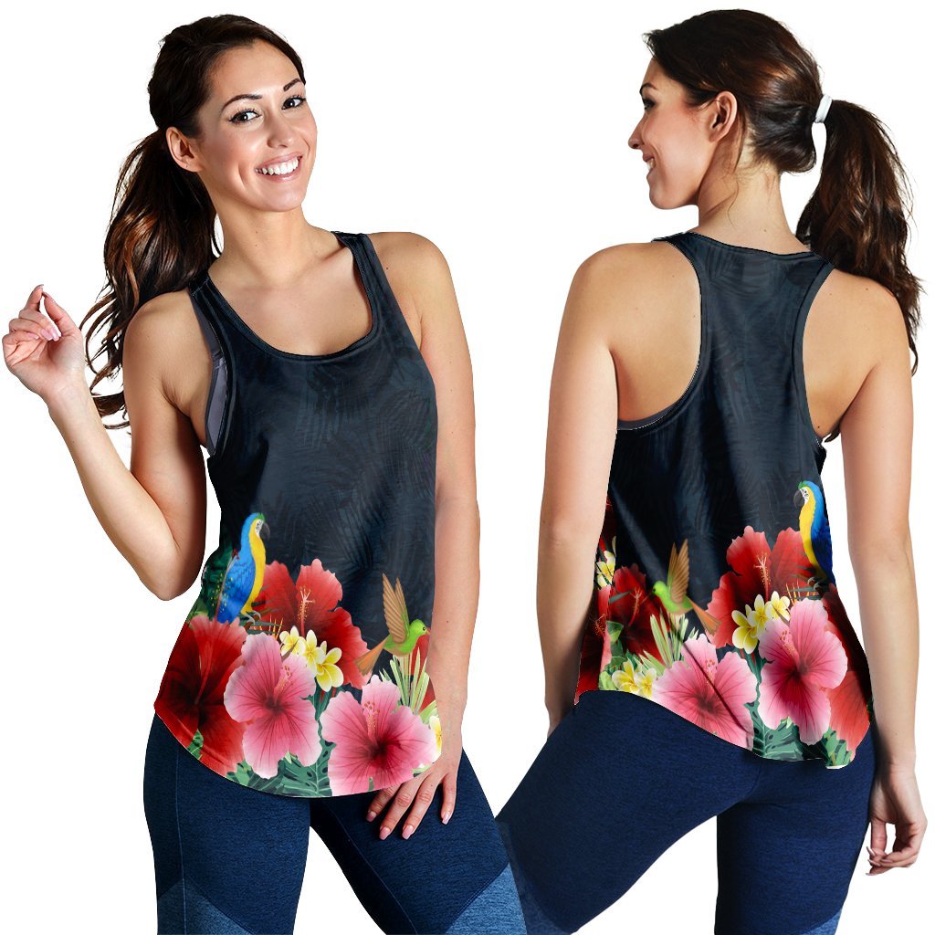 Hawaii Forest Hibiscus Racerback Tank - AH Black - Polynesian Pride