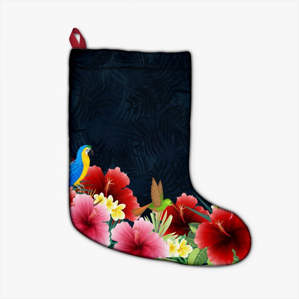 Hawaii Forest Hibiscus Christmas Stocking - AH Christmas Stocking 26 X 42 cm Black - Polynesian Pride