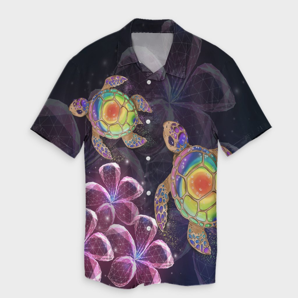 Hawaii Galaxy Turtle Hibiscus Hawaiian Shirt - AH Unisex Black - Polynesian Pride
