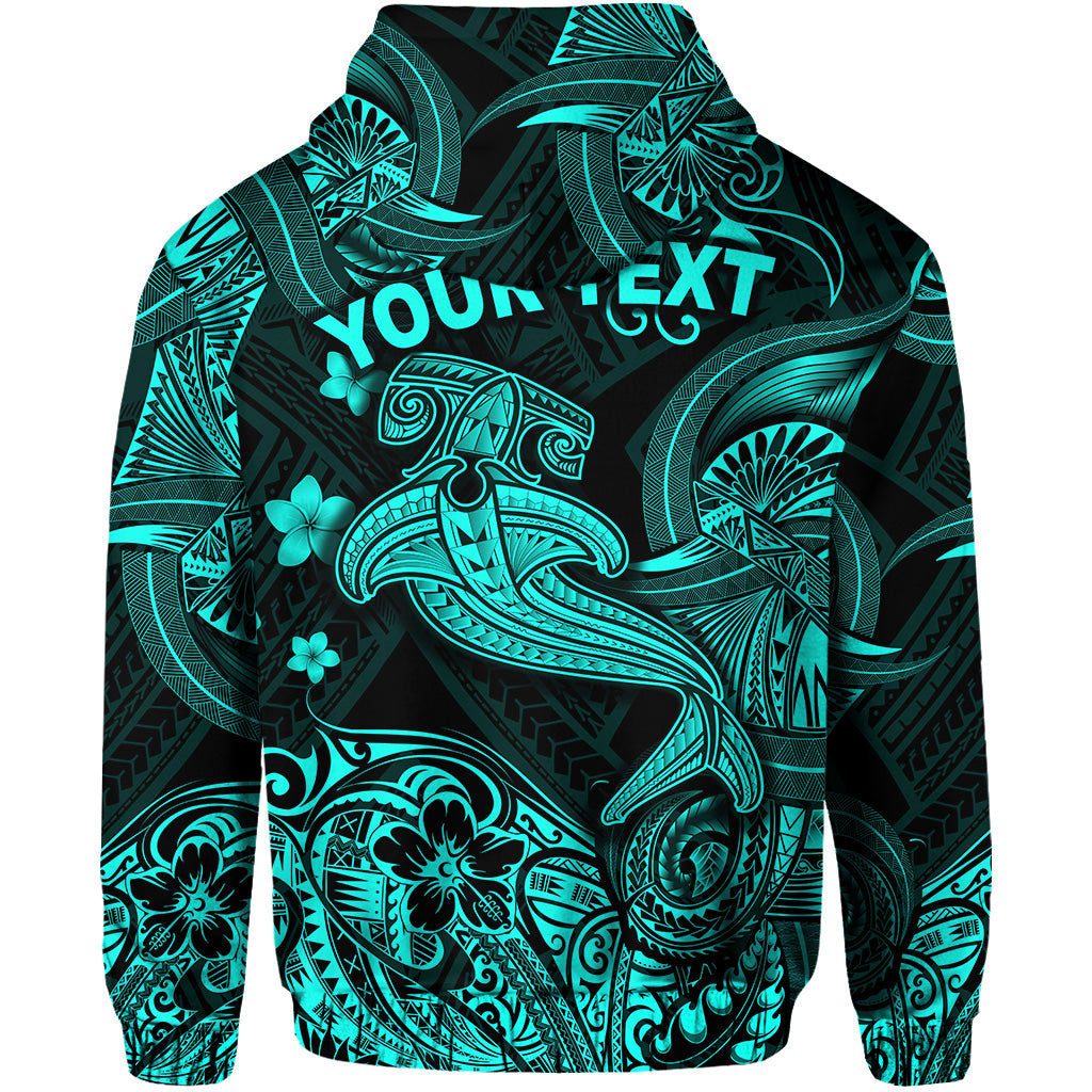 Custom Hawaii Hammer Shark Polynesian Hoodie Unique Style Turquoise LT8 - Polynesian Pride
