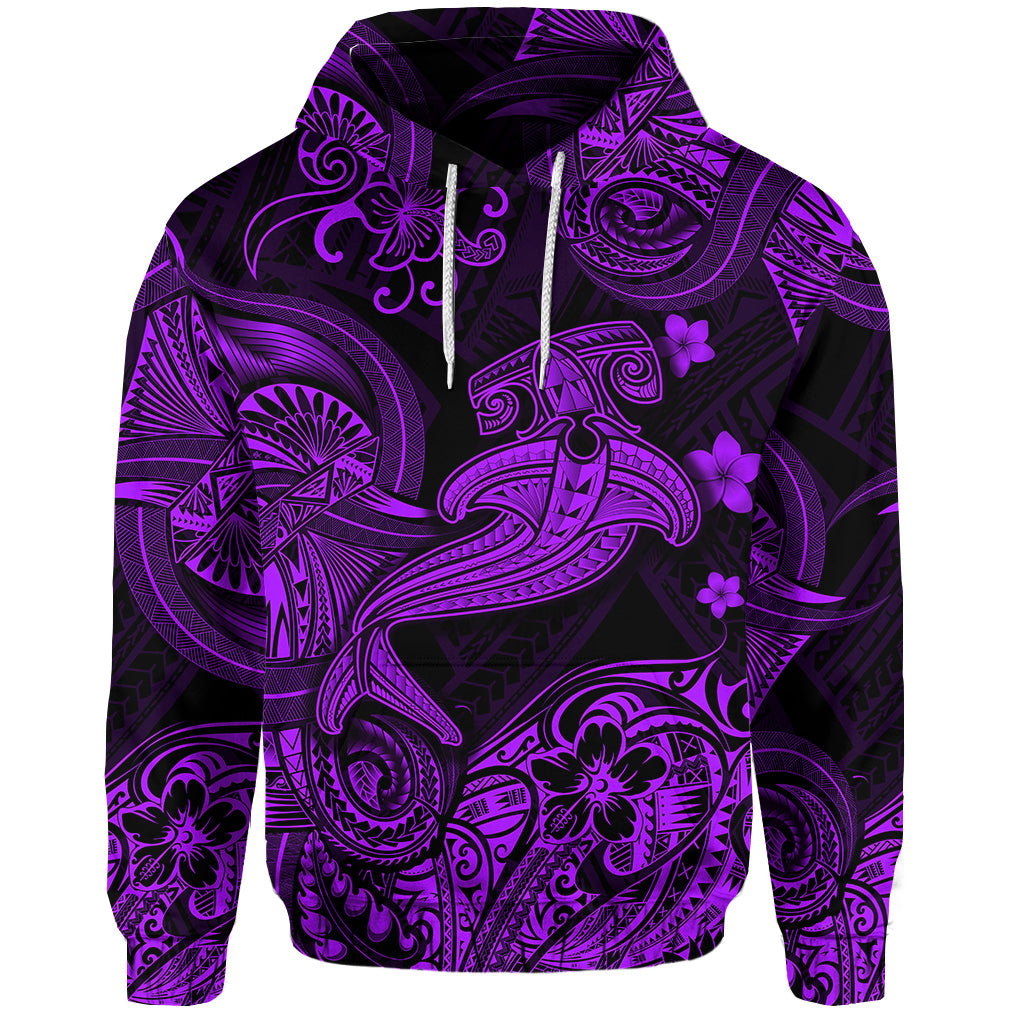 Custom Hawaii Hammer Shark Polynesian Hoodie Unique Style Purple LT8 - Polynesian Pride