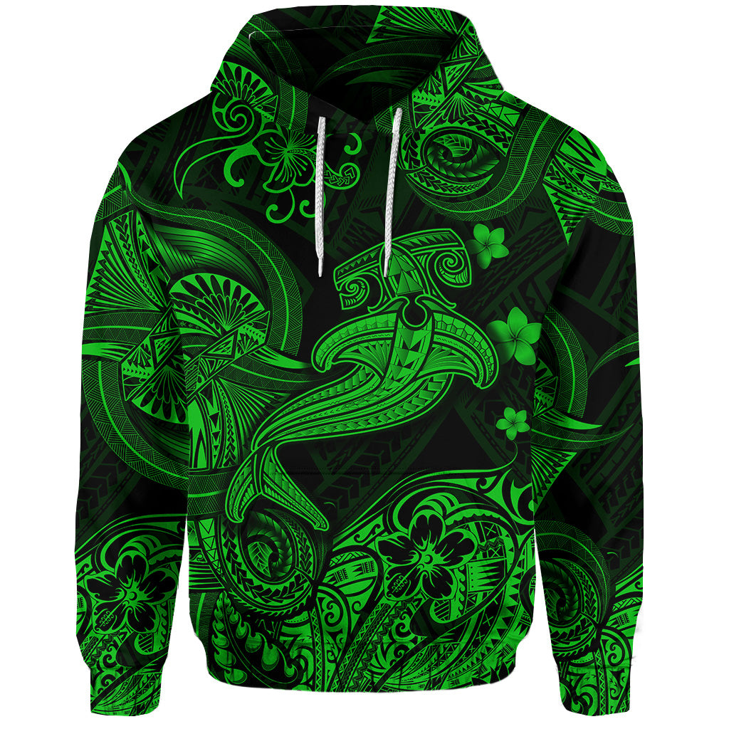 Hawaii Hammer Shark Polynesian Hoodie Unique Style Green LT8 - Polynesian Pride