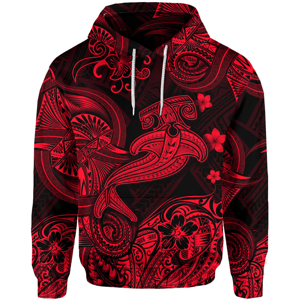 Hawaii Hammer Shark Polynesian Hoodie Unique Style Red LT8 - Polynesian Pride