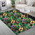 Hawaii Hibiscus And Plumeria Green Area Rug - AH - Polynesian Pride