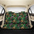 Hawaii Hibiscus And Plumeria Green Back Seat Cover One Size Black Back Car Seat Covers - Polynesian Pride