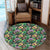 Hawaii Hibiscus And Plumeria Green Round Carpet - AH Round Carpet Luxurious Plush - Polynesian Pride