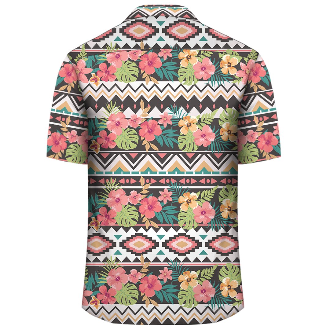 Hawaii Hibiscus Ethnic Mix Tropical Flower Hawaiian Shirt - Polynesian Pride