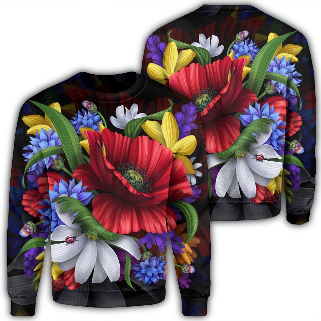 Hawaii Hibiscus Flower Beautiful Sweatshirt - AH Unisex Black - Polynesian Pride