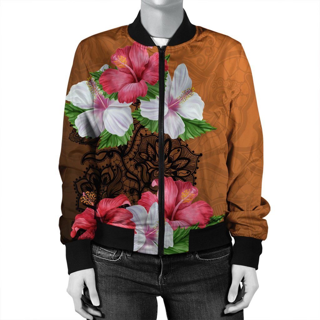 Hawaii Hibiscus Flower Polynesia Bomber Jacket - AH - Polynesian Pride