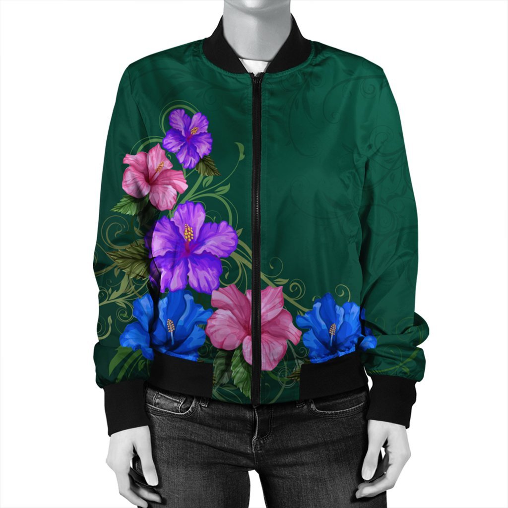 Hawaii Hibiscus Origin Bomber Jacket - AH - Polynesian Pride