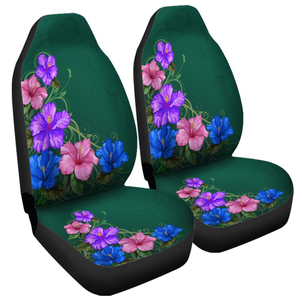 Hawaii Hibiscus Origin Car Seat Covers - AH Universal Fit Black - Polynesian Pride