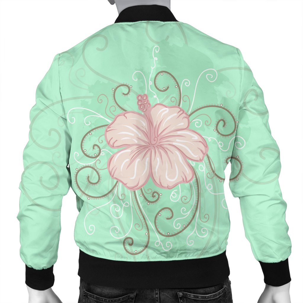 Hawaii Hibiscus Pastel Bomber Jacket - AH - Polynesian Pride