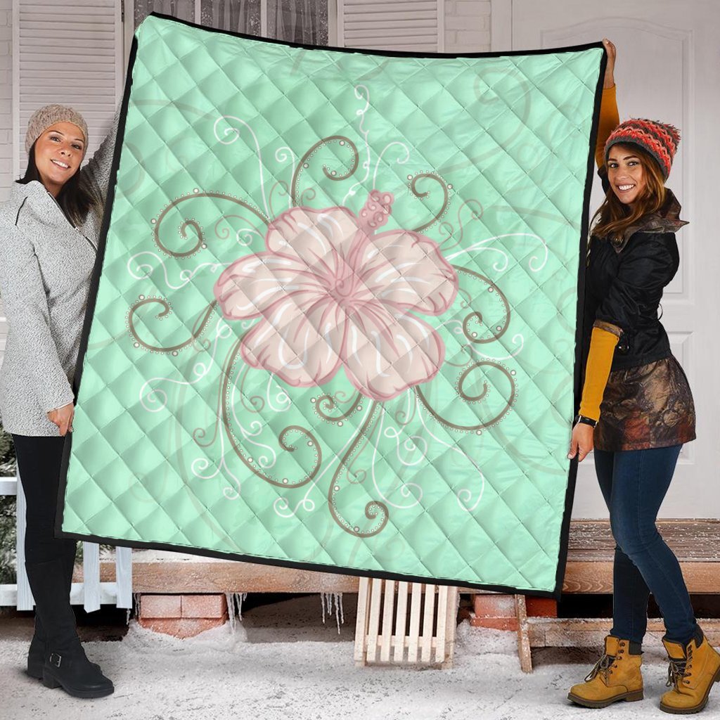 Hawaii Hibiscus Pastel Premium Quilts - AH - Polynesian Pride