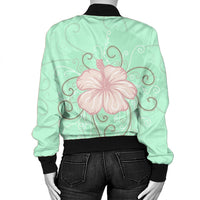 Hawaii Hibiscus Pastel Bomber Jacket - AH - Polynesian Pride