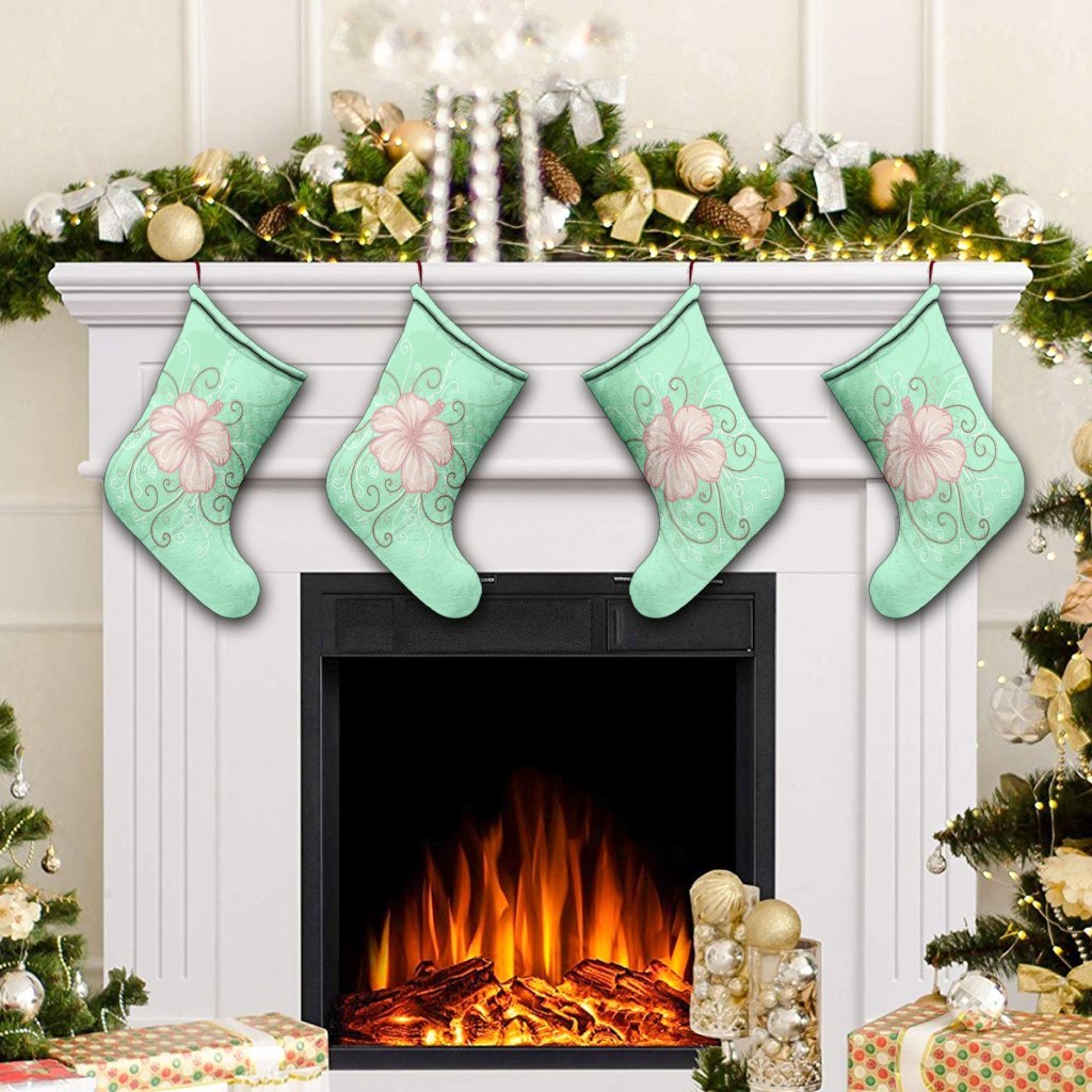 Hawaii Hibiscus Pastel Christmas Stocking - AH - Polynesian Pride
