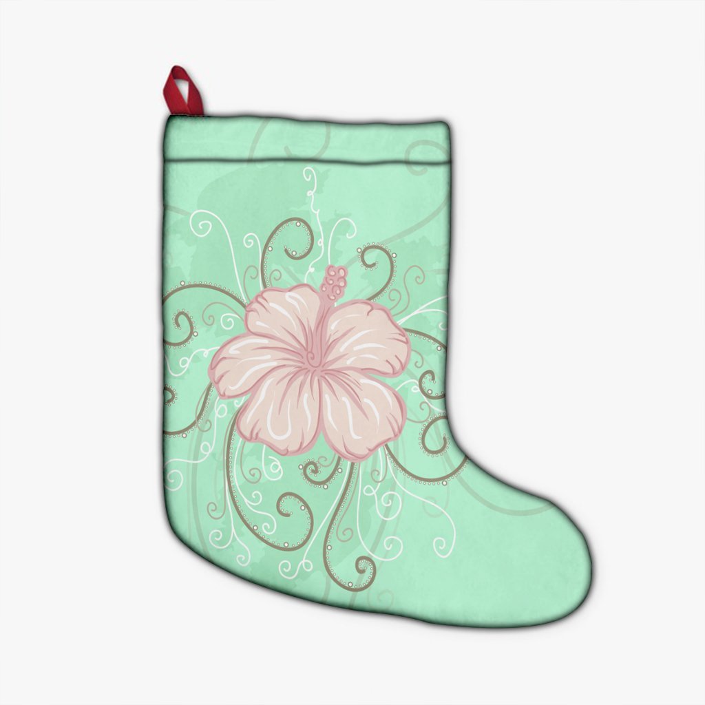 Hawaii Hibiscus Pastel Christmas Stocking - AH Christmas Stocking 26 X 42 cm Black - Polynesian Pride