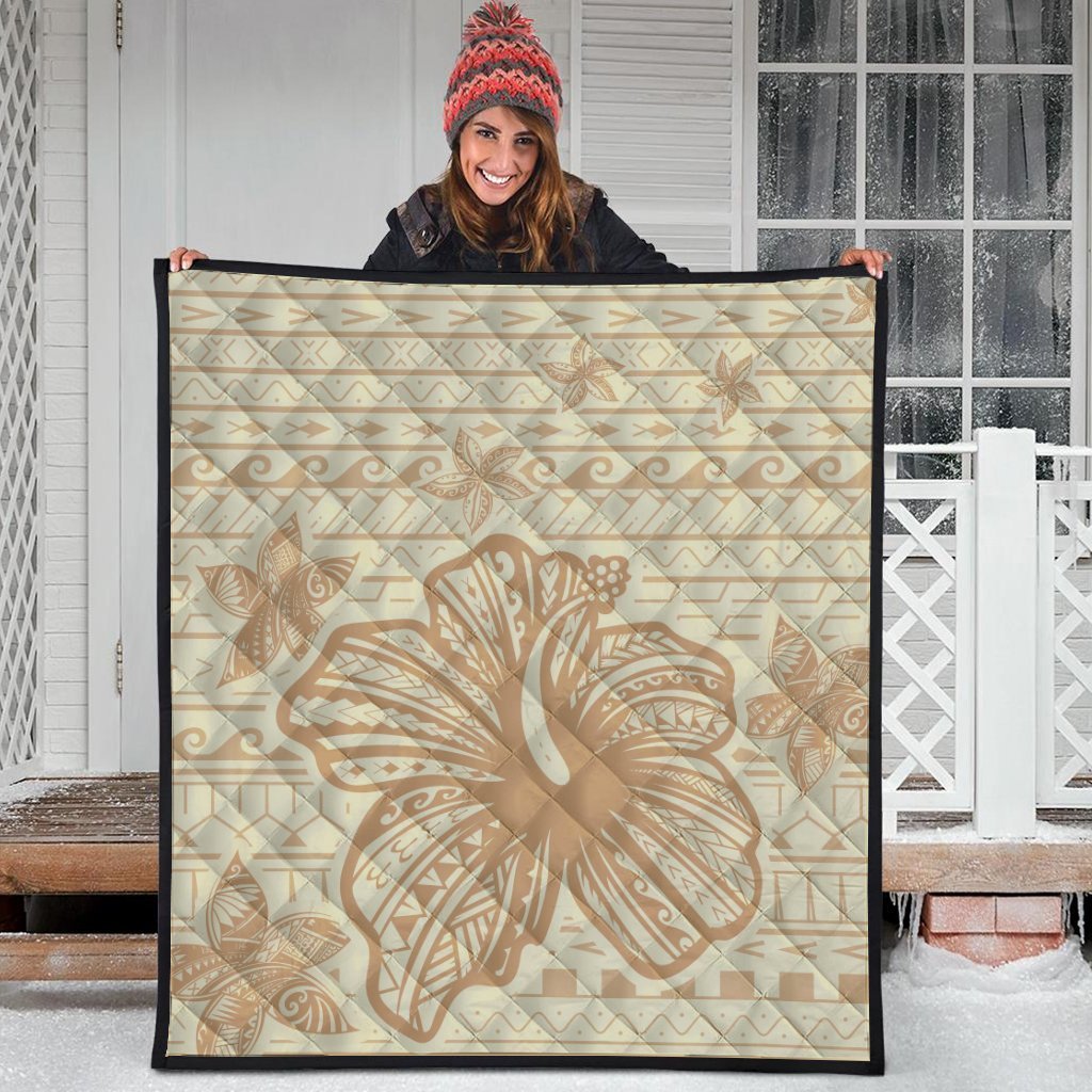 Hawaii Hibiscus Plumeria Kanaka Polynesian Vintage Premium Quilts - AH - Polynesian Pride