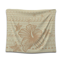 Hawaii Hibiscus Plumeria Kanaka Polynesian Vintage Tapestry - AH Wall Tapestry Black - Polynesian Pride