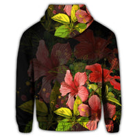 Hawaii Hibiscus Tree Zip Hoodie - Polynesian Pride