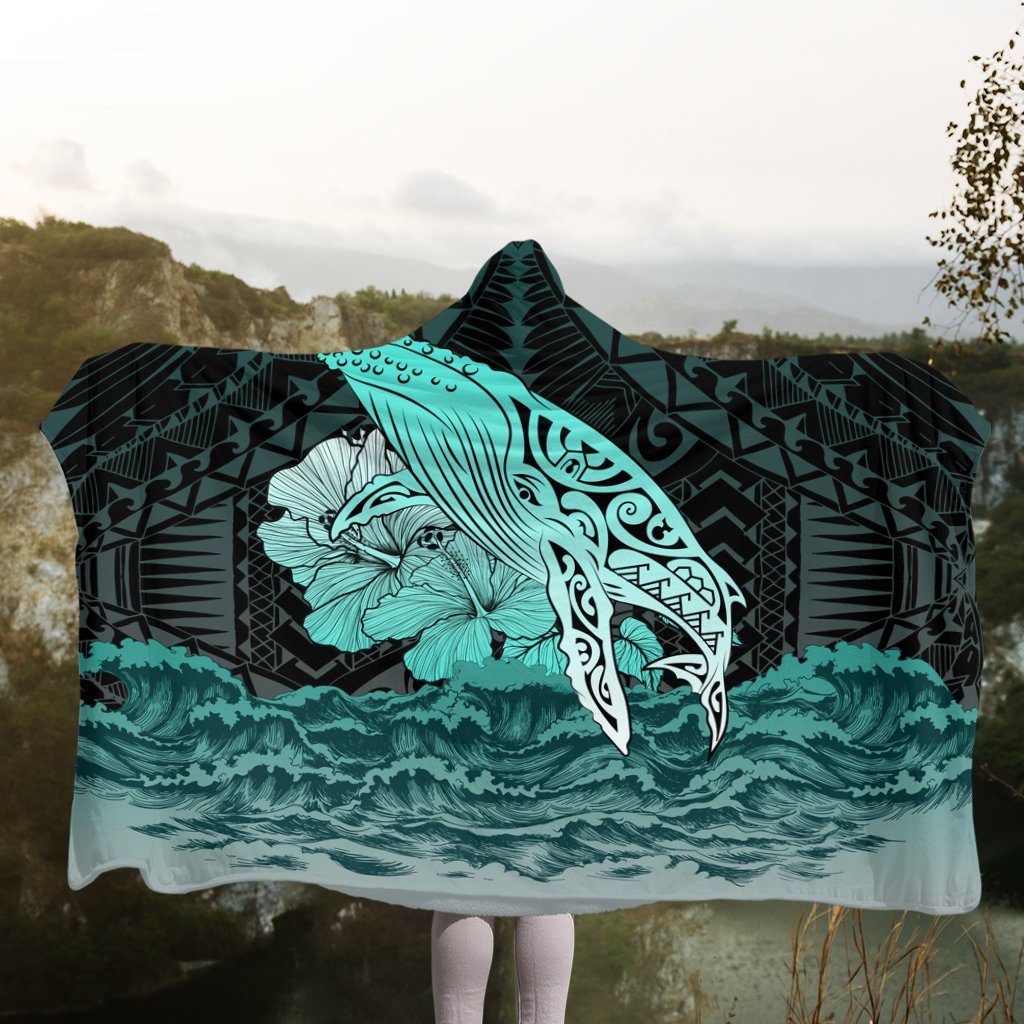 Hawaii Hibiscus Wale Polynesian Hooded Blanket - AH - Polynesian Pride