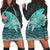 Hawaii Hibiscus Wale Polynesian Hoodie Dress - AH Black - Polynesian Pride