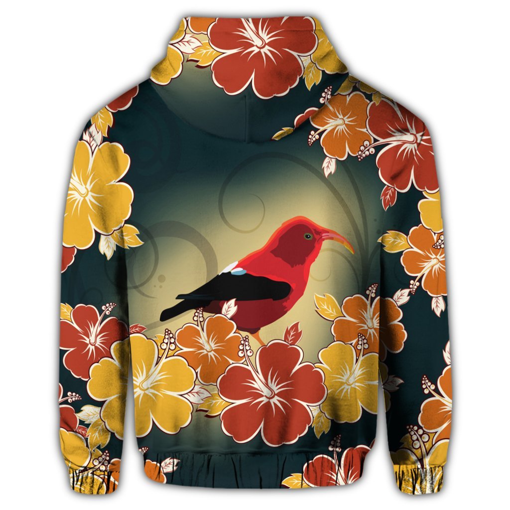 Hawaiian Honeycreeper Hibiscus Hoodie - Polynesian Pride