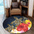 Hawaii Honu Hibiscus Galaxy Round Carpet - AH - Polynesian Pride