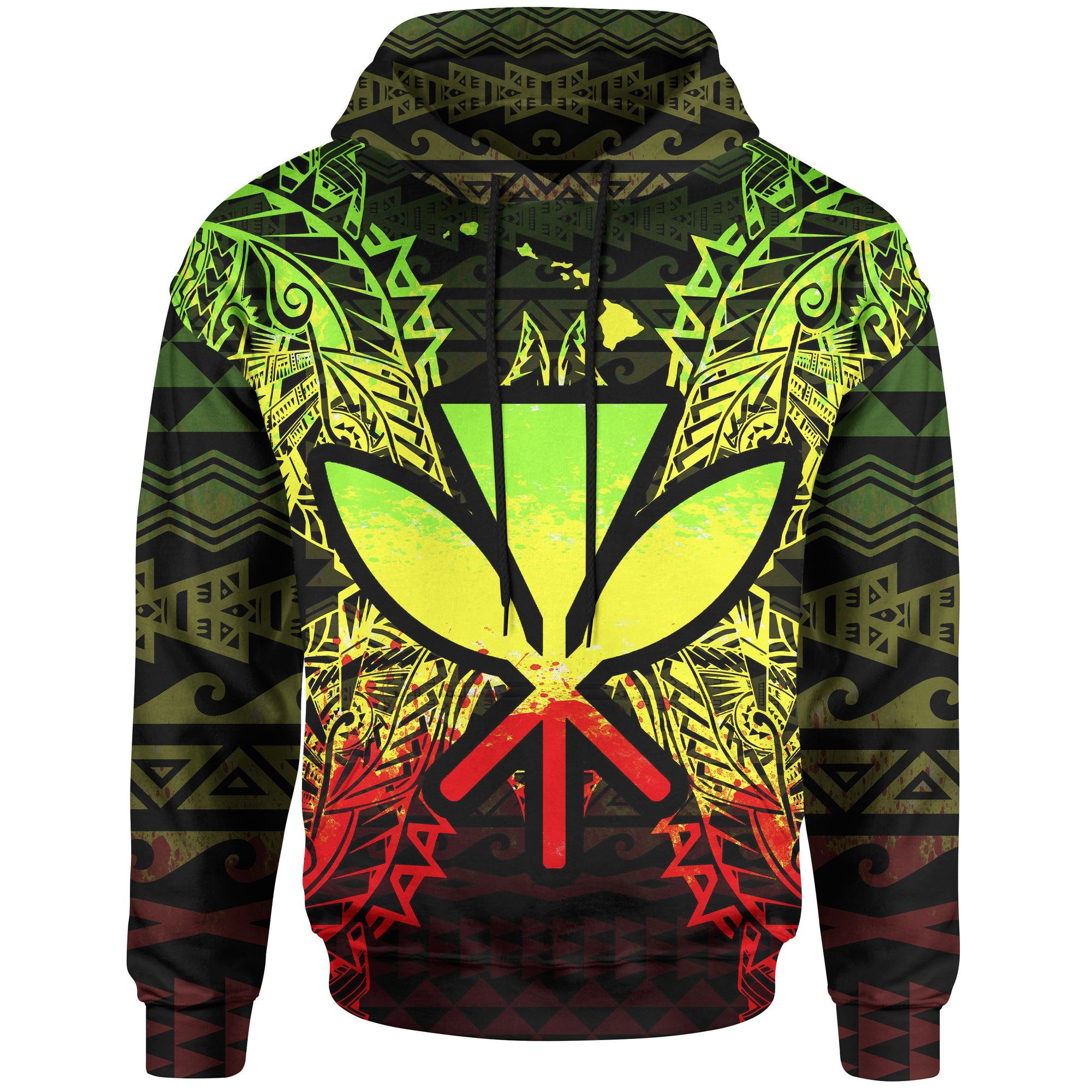 Hawaii Hoodie Polynesian Kanaka Maoli Map Reggae Unisex Reggae - Polynesian Pride