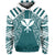 Hawaii Kanaka Football Jersey Polynesian Hoodie Cyan & White Victor Style - Polynesian Pride