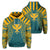 Hawaii Kanaka Football Jersey Polynesian Hoodie Cyan & Yellow Victor Style Unisex Cyan - Polynesian Pride