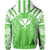 Hawaii Kanaka Football Jersey Polynesian Hoodie Green & White Victor Style - Polynesian Pride