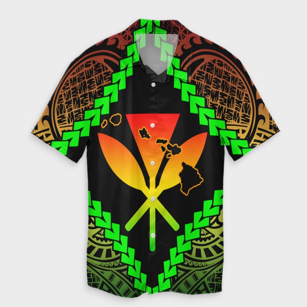 Hawaii Kanaka Kakau Polynesian Hawaiian Shirt - AH Unisex Black - Polynesian Pride