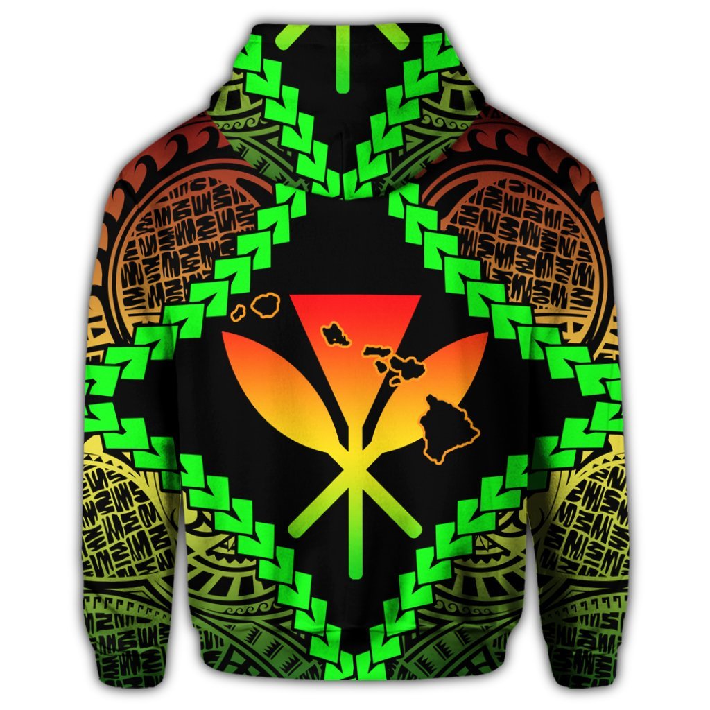 Hawaii Kanaka Kakau Polynesian Zip Hoodie - Polynesian Pride