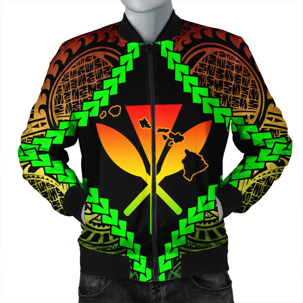 Hawaii Kanaka Kakau Polynesian Bomber Jacket - AH Black Unisex - Polynesian Pride