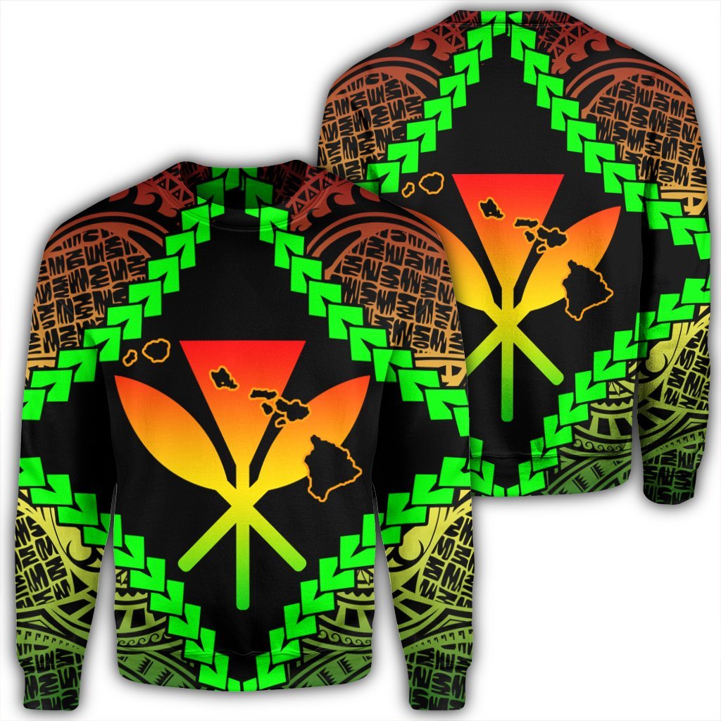 Hawaii Kanaka Kakau Polynesian Sweatshirt - AH Unisex Black - Polynesian Pride