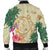 Hawaii Kanaka Maoli Polynesian Flowers Turtle Bomber Jacket - AH - Polynesian Pride