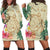 Hawaii Kanaka Maoli Polynesian Flowers Turtle Hoodie Dress - AH Black - Polynesian Pride