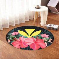 Hawaii Kanaka Tropical Hibiscus Round Carpet - AH - Polynesian Pride