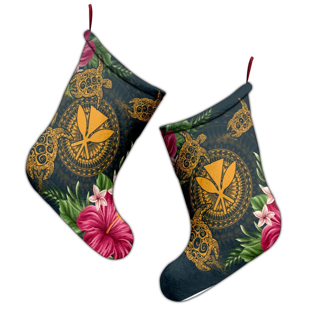 Hawaii Kanaka Turtle Hibiscus Plumerian Polynesia Christmas Stocking - Alena Style - AH - Polynesian Pride