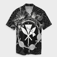 Hawaii Kanaka Turtle Hibiscus Polynesian Hawaiian Shirt - Anthea Style - AH Unisex Black - Polynesian Pride