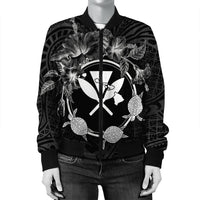 Hawaii Kanaka Turtle Hibiscus Polynesian Bomber Jacket - Anthea Style - AH - Polynesian Pride