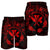 Hawaii Kanaka Turtle Hibiscus Polynesian Men's Shorts - Anthea Style Red - AH - Polynesian Pride