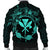 Hawaii Kanaka Turtle Hibiscus Polynesian Bomber Jacket - Anthea Style Turquoise - AH - Polynesian Pride