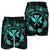 Hawaii Kanaka Turtle Hibiscus Polynesian Men's Shorts - Anthea Style Turquoise - AH - Polynesian Pride