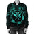 Hawaii Kanaka Turtle Hibiscus Polynesian Bomber Jacket - Anthea Style Turquoise - AH - Polynesian Pride