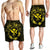 Hawaii Kanaka Turtle Hibiscus Polynesian Men's Shorts - Anthea Style Yellow - AH - Polynesian Pride