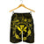 Hawaii Kanaka Turtle Hibiscus Polynesian Men's Shorts - Anthea Style Yellow - AH - Polynesian Pride