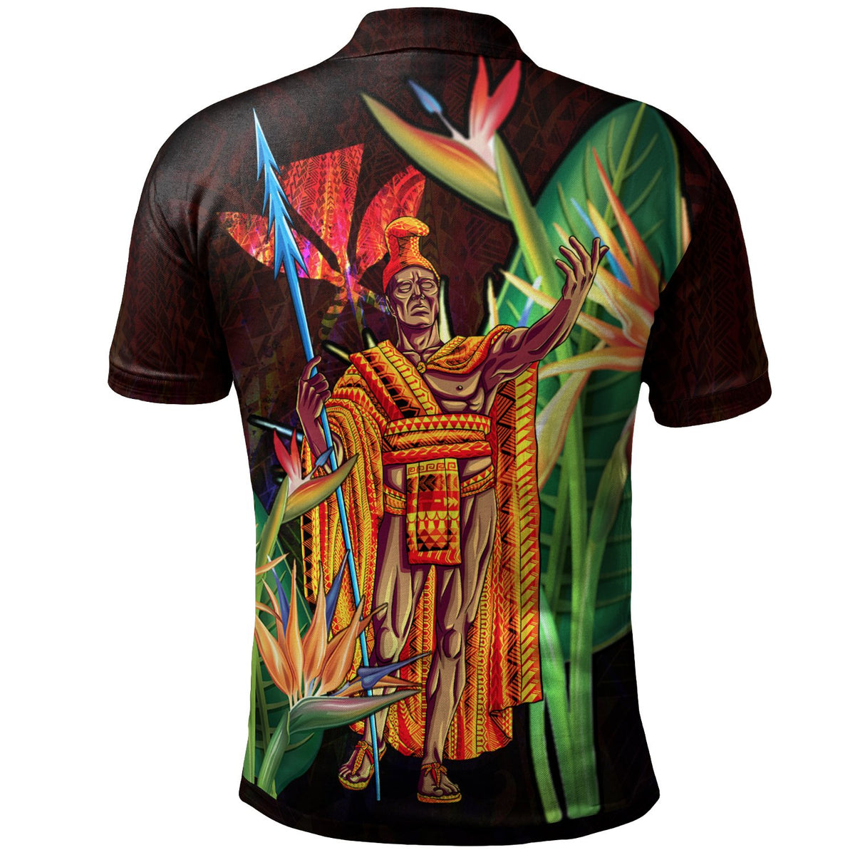 Hawaii Polo Shirt Hawaii King With Bird of Paradise - Polynesian Pride